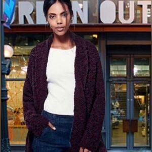 Free People - Chunky Knit Plum Cardigan